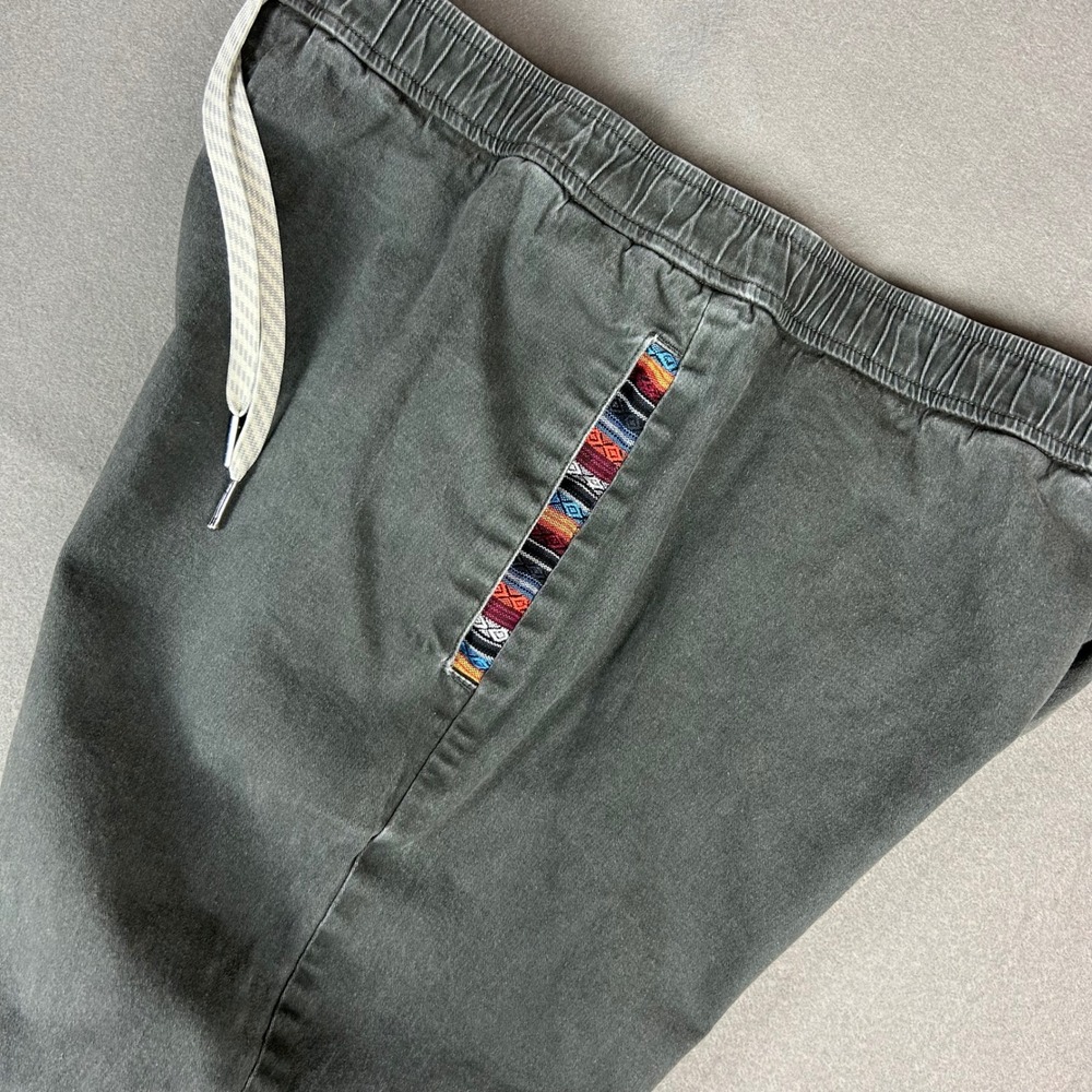 Wowie Jogger Pants Mens XL Gray Cotton Stretch Woven Aztec Pattern Accent Casual